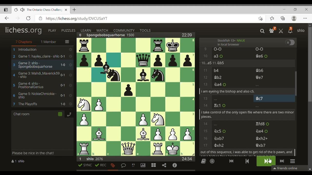 The Ontario Chess Challenge My Games YouTube