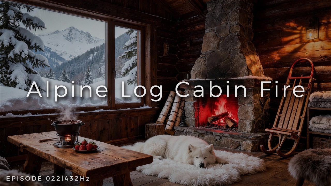 RETREAT 022 : От бессонницы  & Работа  | 432Hz & Alpine Log Cabin Fire [4K UHD]