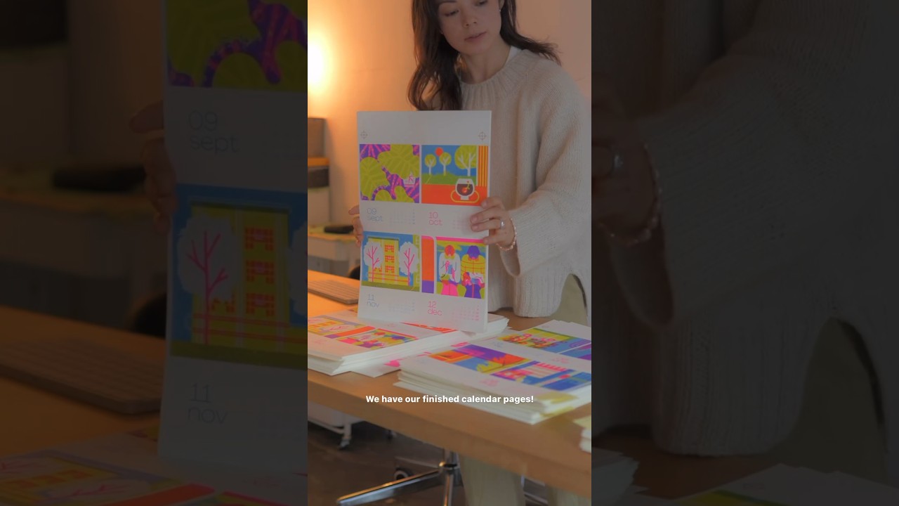 Riso print a calendar with me! #shorts #art #artist #printing #illustration #illustrationartists