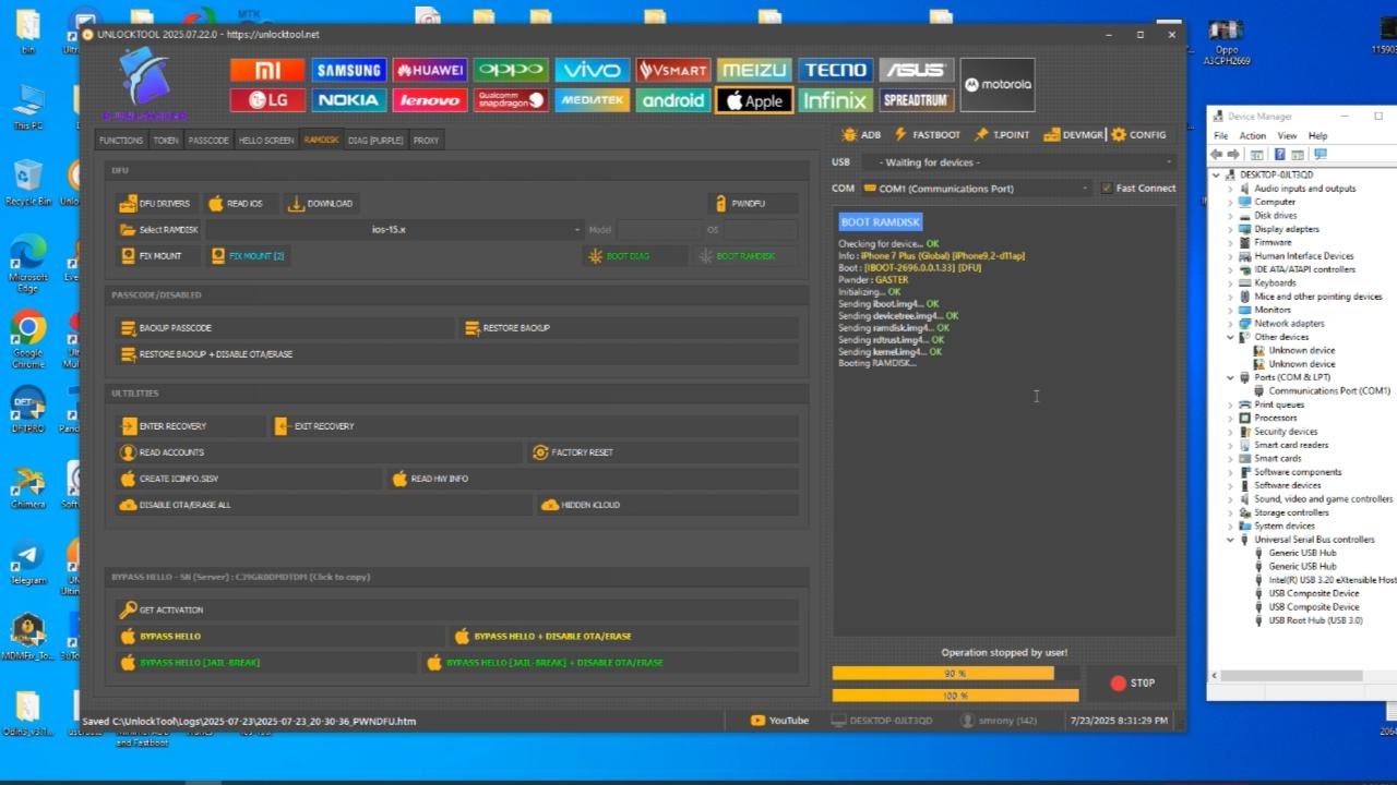 IPhone 7Plus | 15.8 Bypass IPhone 7Plus | Unlock Tool | Runlocker