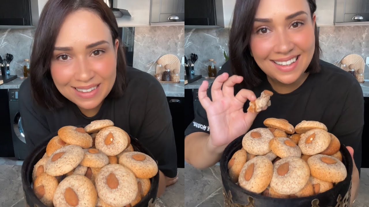 من ألذ الحلويات الماكرون البلدي أو غرببة معلكة باللوز