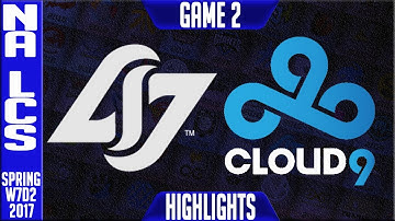 CLG vs Cloud 9 Highlights Game 2 - NA LCS W7D3 Spring 2017 - CLG vs C9 G2