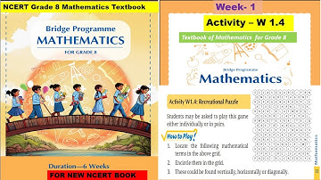 Class 8 Maths Bridge Program | W 1.4 | Activity 4 for Week 1 | 8th Class NCERT New Maths Book