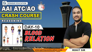 DAY 10 II Blood Relation II REASONING II Free Crash Course AAI ATC/AO