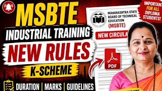 👉 MSBTE Industrial Training 2026 🔥 | K-Scheme New Rules Explained | Students MUST Know!