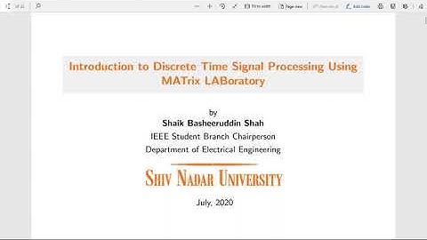 Signal Processing Using MATLAB by Basheer (PhD Scholar)-Session-01