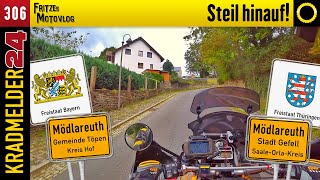 Steil hinauf! ✫ Über #Mödlareuth nach #Fuchsmühl 🔘 #Motovlog 306