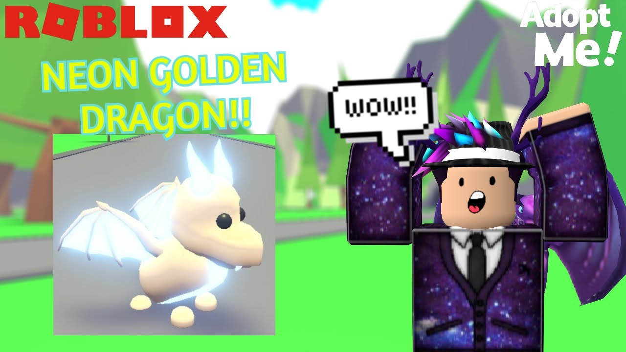 Roblox Adopt Me Mega Neon Golden Dragon