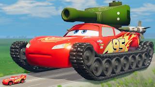 GIANT McQueen TANK vs Big & Small Lightning McQueen vs Plane | BeamNG.drive screenshot 4