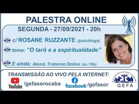 Assista: Palestra online - c/ ROSANE RUZZANTE (27/09/2021)