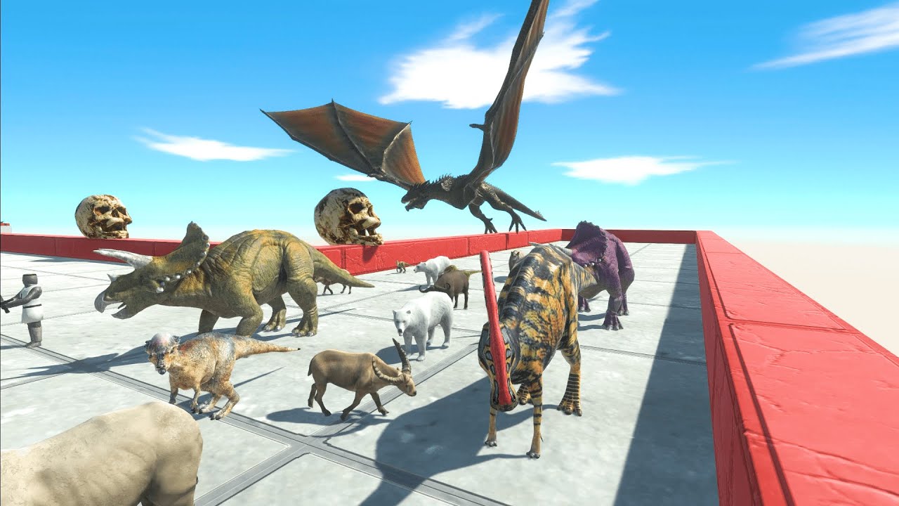 最強のドラゴンvsすべての恐竜や生き物たちでバトル鬼ごっこレース😱 アニマルレボルトバトルシミュレーター