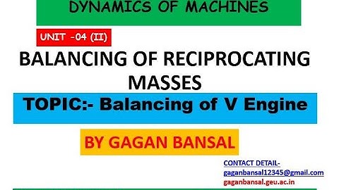 05 BALANCING OF V-ENGINES || GAGAN BANSAL