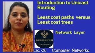 Lec26-Least cost paths and Least cost trees|Unicast Routing |Computer Networks