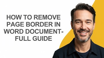 How To Remove Page Border In Word Document- Full Guide - KevinHowTo