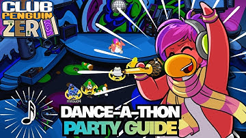 DANCE-A-THON PARTY GUIDE — MUSIC NOTE PIN, FREE ITEMS & QUESTS 🎉 | CLUB PENGUIN ZERO
