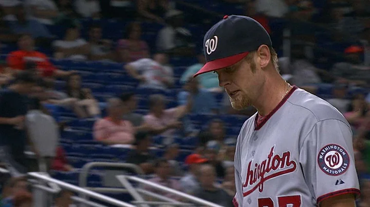 WSH@MIA: Strasburg allows one run over seven frames
