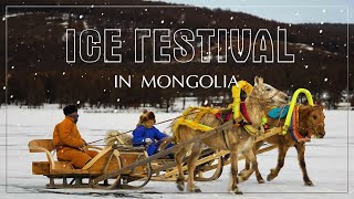 ICE FESTIVAL in Mongolia | Traditional Winter Celebration on Frozen Lake