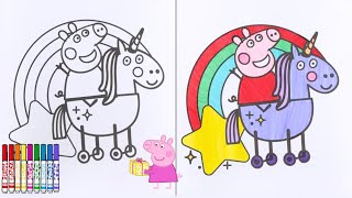 Kids Coloring Colouring Peppa Pig Peppa Pig And Unicorn Baby Shark Song
