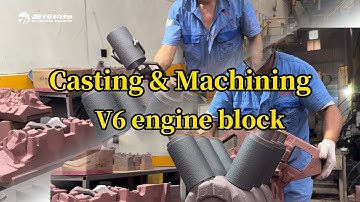 Casting & machining V6 engine block