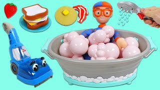 Helping Blippi With His Bubble Bath Morning Routine