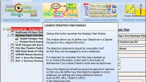 www.StrategyKpi.com V6.6 Using Startup Module Strategy Map Balanced Scorecard