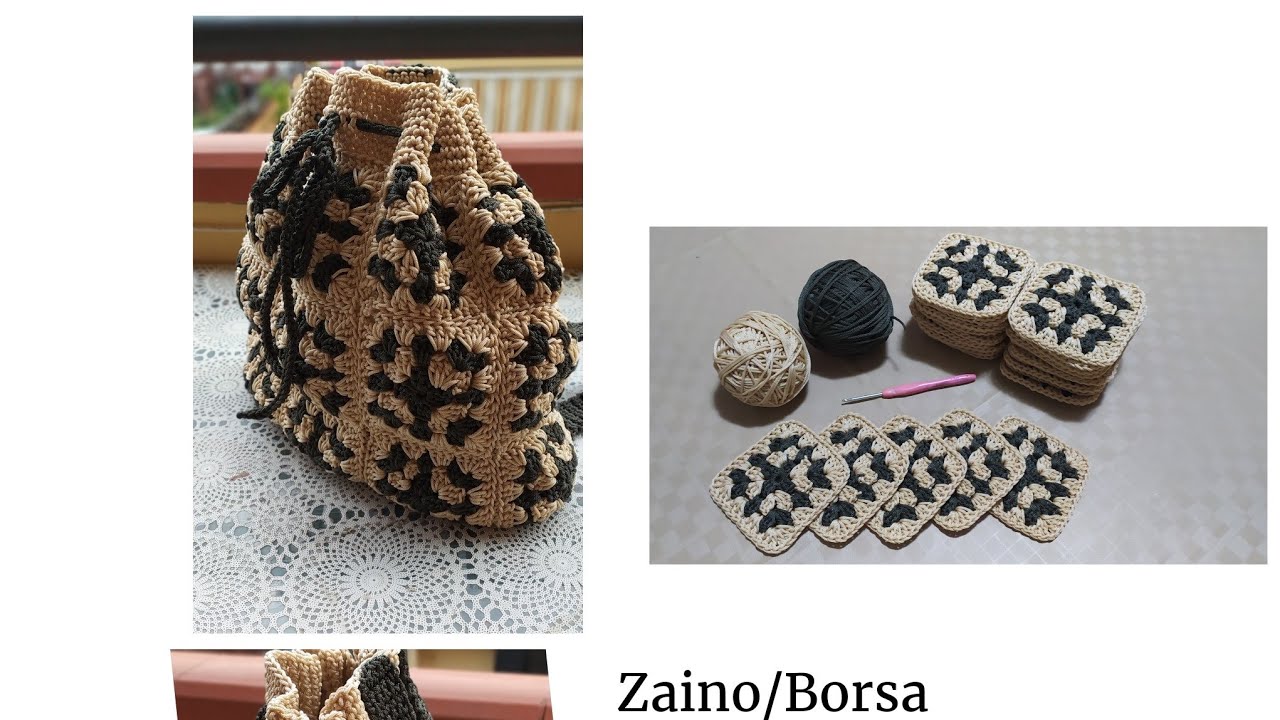 Borsa Mattonella Granny Uncinetto / zaino mattonella Granny - YouTube