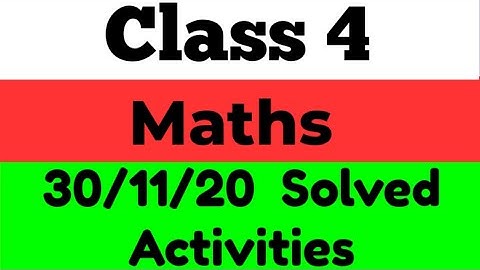 Class 4(Maths)Kite victers first bell||Worksheet|November 30||