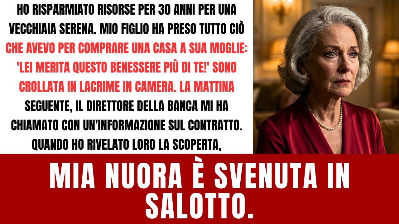 Mio figlio ha pego la mia pensione per dare un palazzo a sua moglie... Ma la banca mi ha contattato.