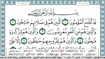 سورة المؤمنون محمود خليل الحصري  قصر المنفصل Surah Al Moamenon