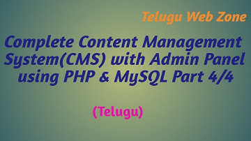 Complete Content Management System (CMS)  Website with Admin Panel using php & mysql in telugu -4/4