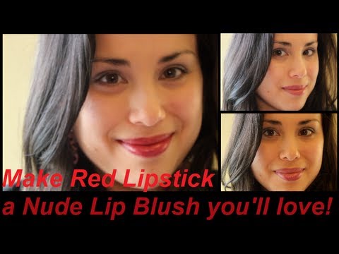 Transform a Red Lipstick into Nude Lip Blush you'll love!! - YouTube