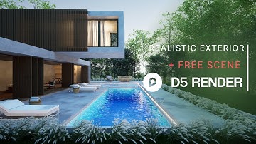 Realistic Exterior Render with D5 Render | Private House 266 | Downloadable Project File Included