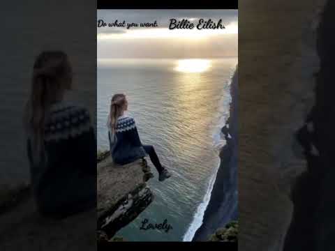 Billie eilish isn't it lovely status on beach with wonderful nature.🔥💯😈