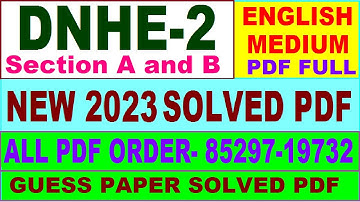 dnhe 3 solved assignment 2023 english / dnhe 2 ignou assignment 2023 / ignou dnhe solved 2022-23
