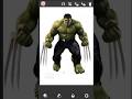 Hulk  wolverine  fusion art shorts youtubeshorts