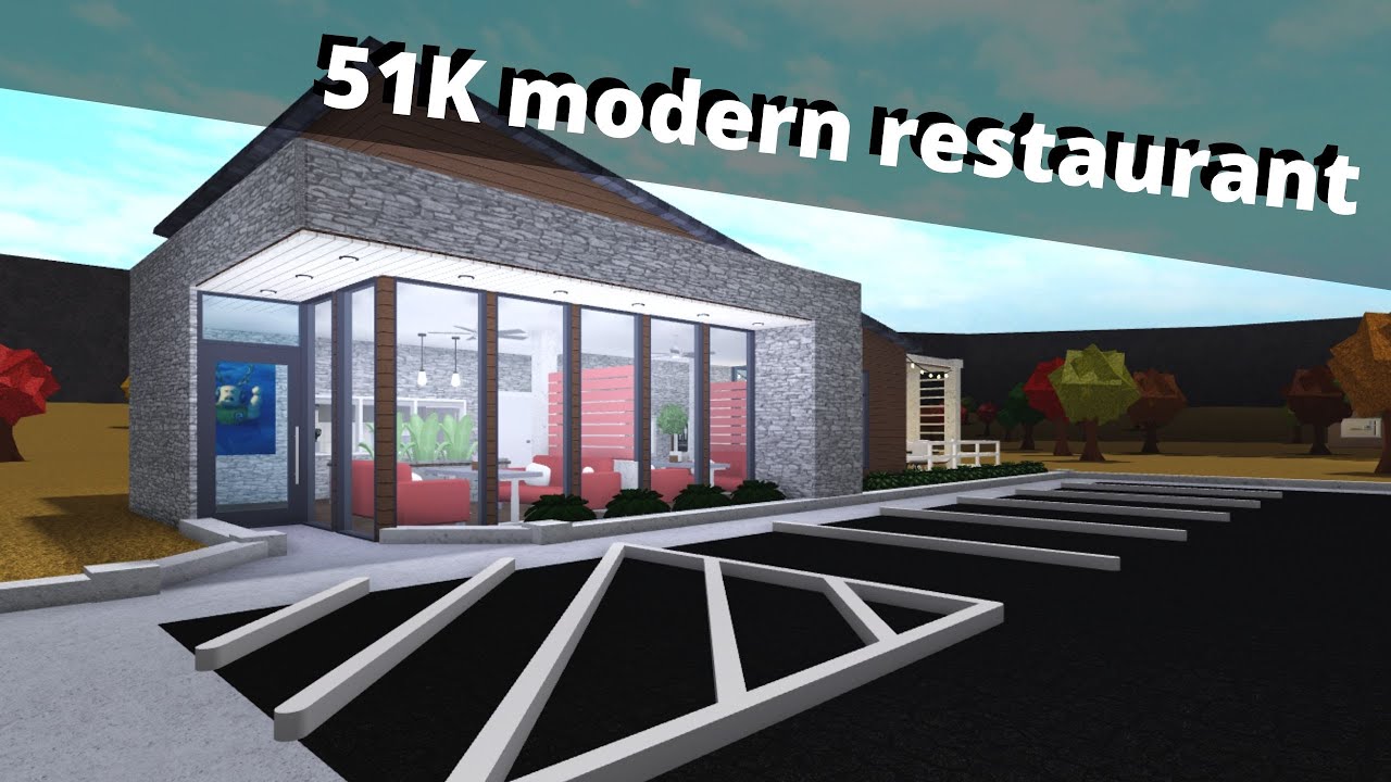 Welcome To Bloxburg 51k Modern Restaurant Speedbuild Youtube