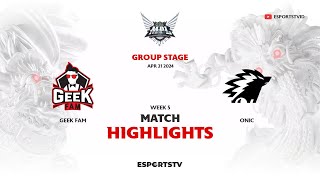 Geek Fam vs Onic HIGHLIGHTS MPL ID S13 | ONIC VS GEEK ESPORTSTV