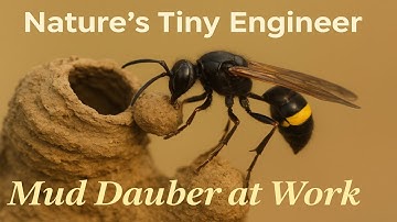 Mud Dauber Wasp Building Her Nest – A Tiny Architect of Nature You’ve Never Seen.