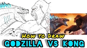How to Draw Godzilla vs Kong | Godzilla vs Kong Drawing step by step | Godzilla vs Kong 2021