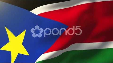 South Sudan Flag Waving In The Wind. Looping Sun Rises Style. Animation Loop