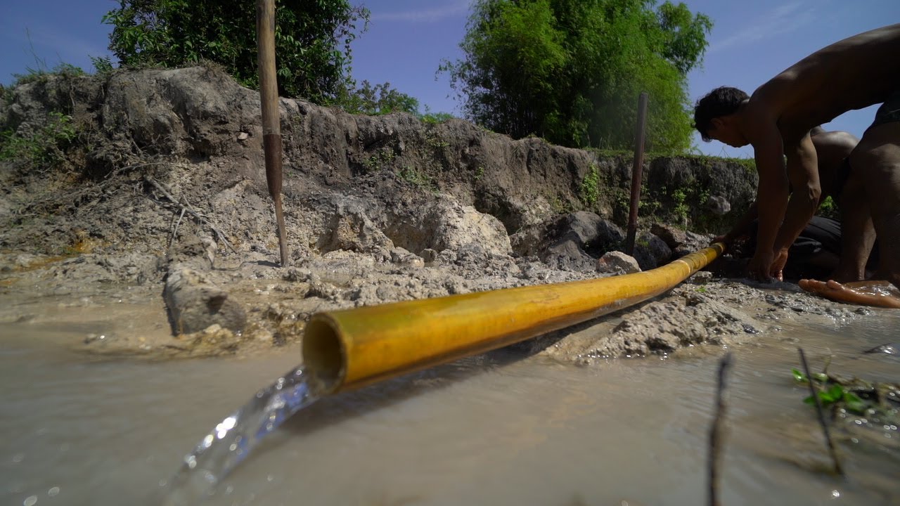 Upgrading irrigation bamboo pipe system into swimming pool underground #Short