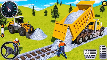 Train Track Build Construction Simulator 3D - JCB Heavy Excavator Driving - Android Gameplay