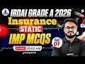 IRDAI Grade A 2026 Insurance Static MCQs Practice | IRDAI Grade A 2026 Preparation | Pushpak Sir #1