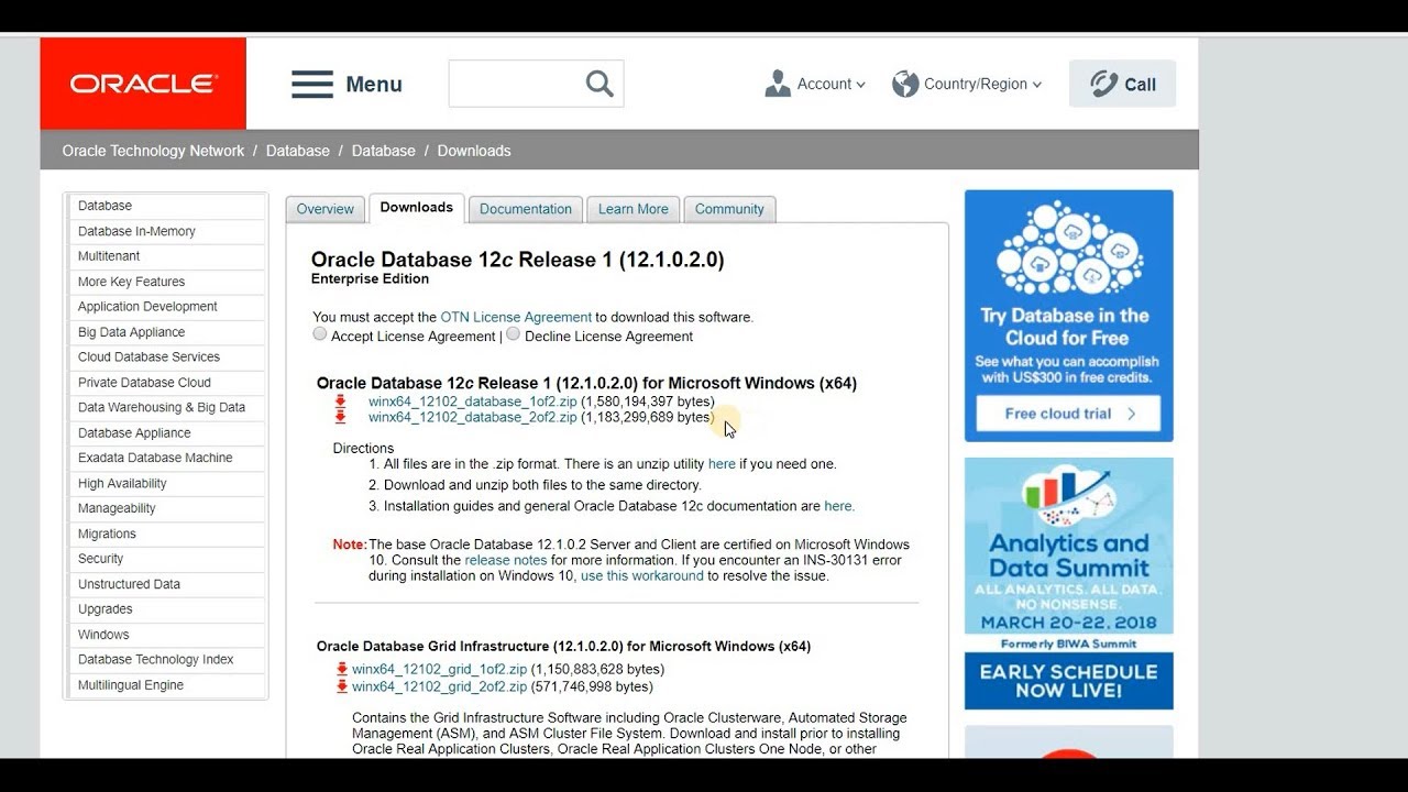 How to install oracle database 12c in windows 10 8 7 x64 - YouTube