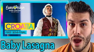 Baby Lasagna - Rim Tim Tagi Dim (LIVE) | Croatia 🇭🇷 | First Semi-Final | Eurovision 2024 REACTION