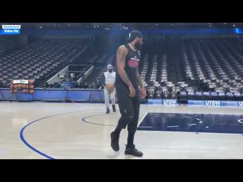 KYRIE IRVING's USUAL EARLY WARMUP ROUTINE BEFORE TONIGHT GAME VS OKC THUNDER AT AA CENTER