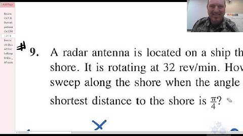 Calculus 30 7.7 #9 Related rates Trigonometry homework question