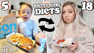 I Swapped DIETS with my Little BROTHER for 24 HOURS!