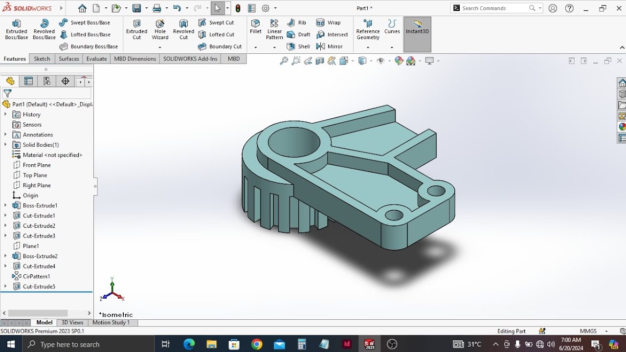 Solidworks tutorial for beginners in English| CAD model design #btech # ...