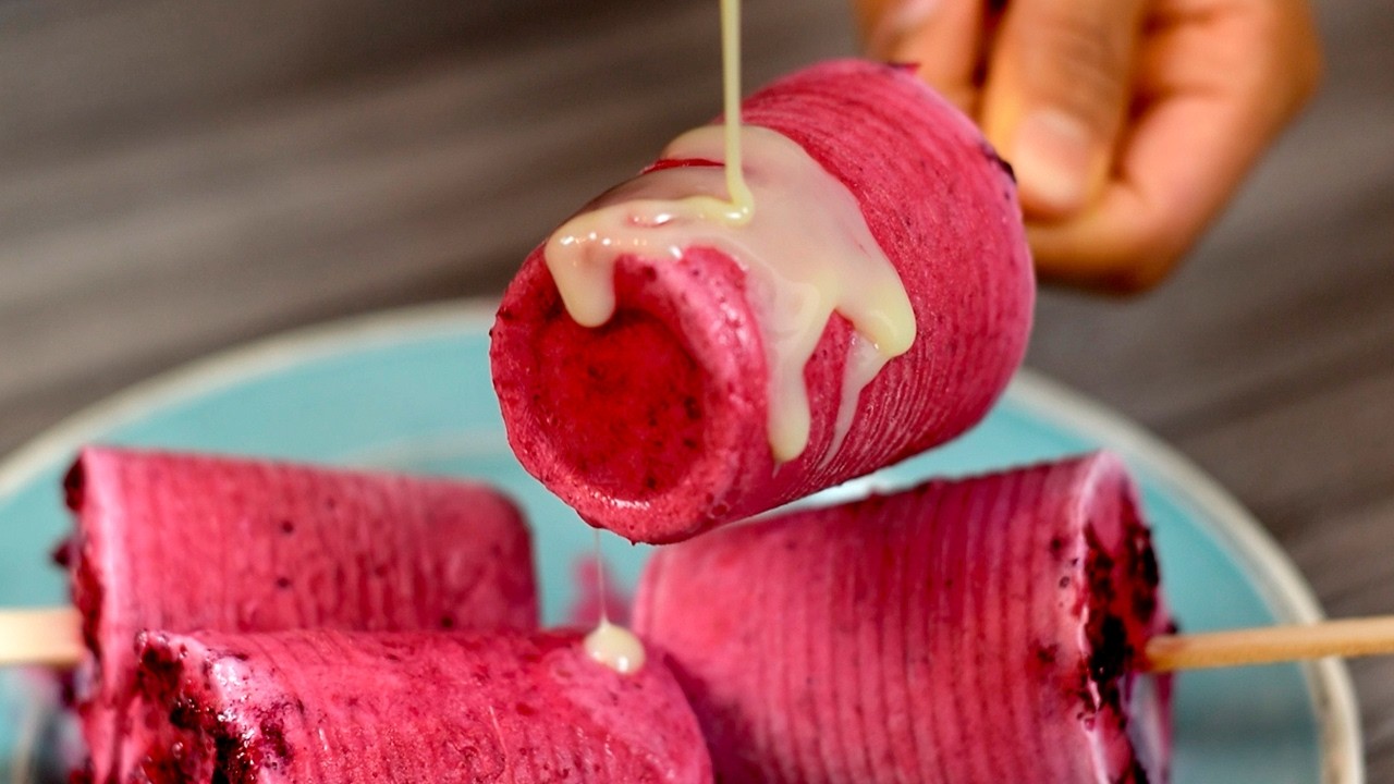 Como hacer HELADOS DE MORA con solo 3 ingredientes!